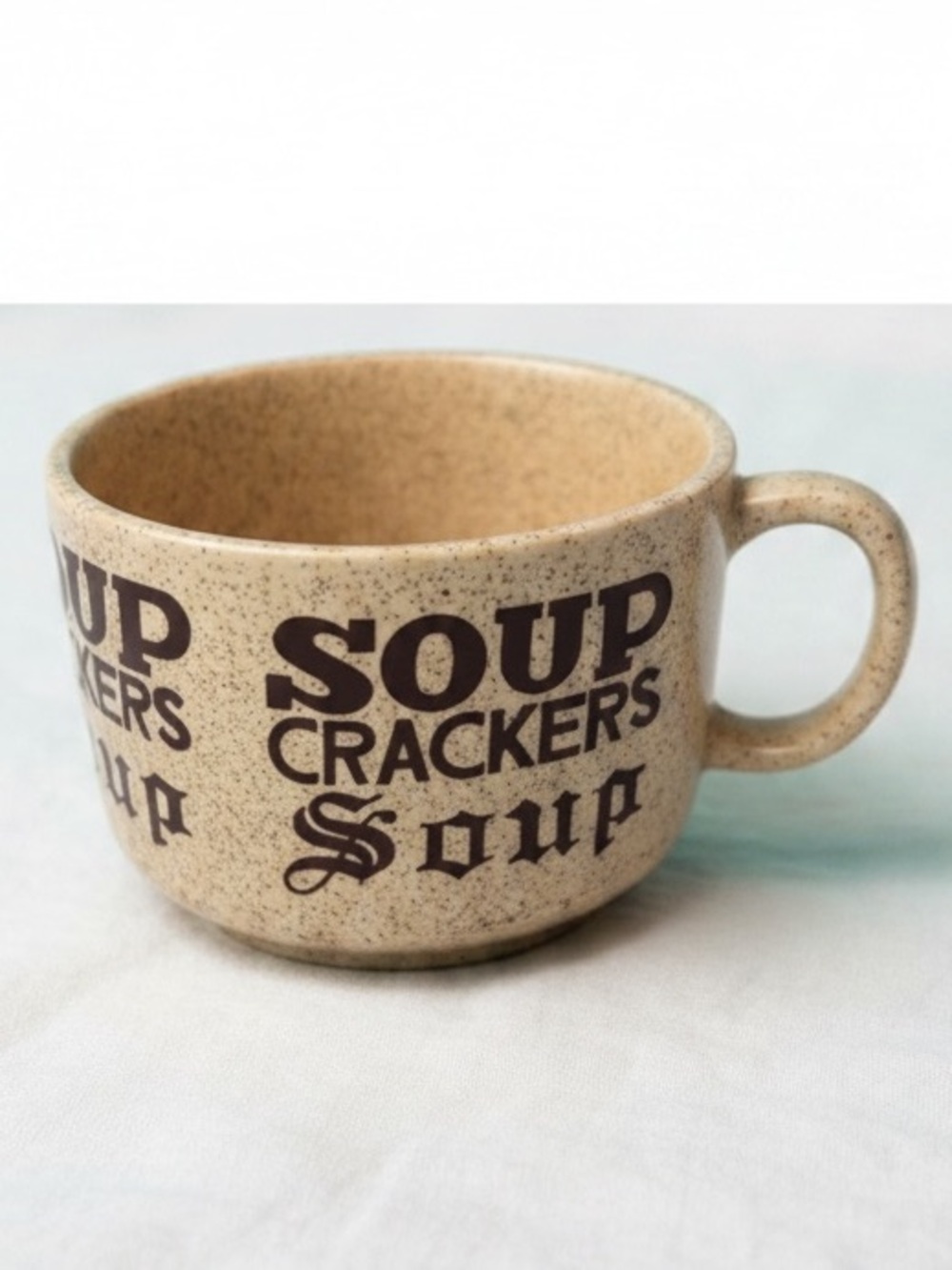 Vintage 1970s Speckled Stoneware Soup Mug Made in Japan